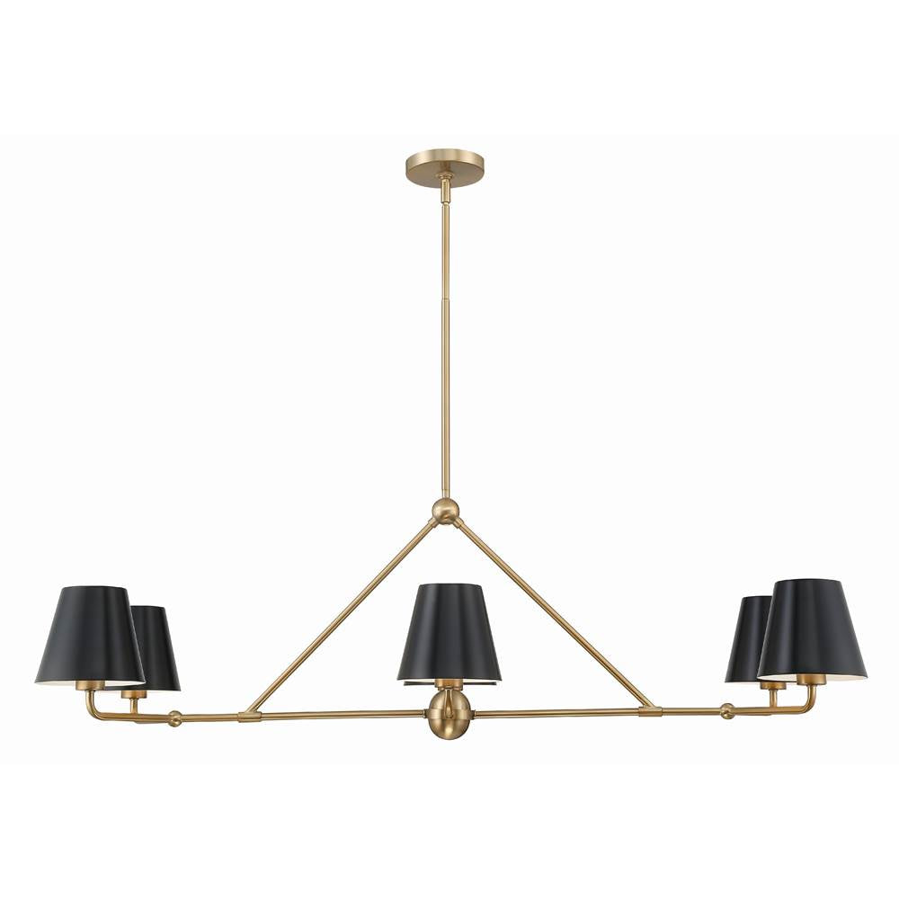 Crystorama XAV-B9306-VG Vibrant Gold Xavier 6 Light Vibrant Gold Chandelier Image 1