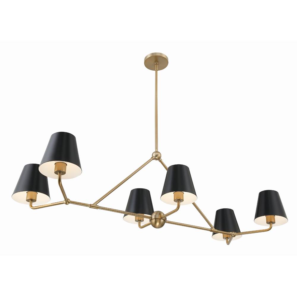 Crystorama XAV-B9306-VG Vibrant Gold Xavier 6 Light Vibrant Gold Chandelier Image 6
