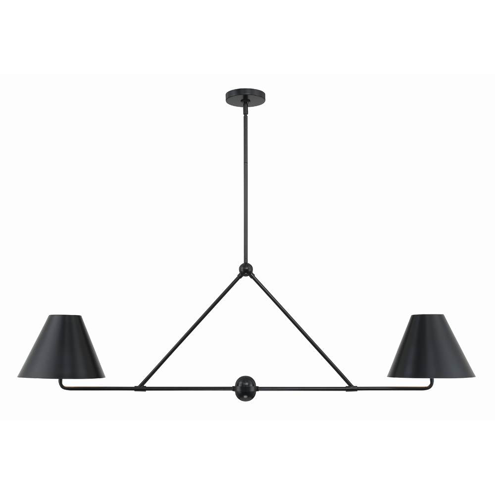 Crystorama XAV-B9307-MK Matte Black Xavier 4 Light Matte Black Chandelier Image 1