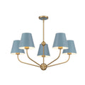 Crystorama XAV-B9315-VG-BL Vibrant Gold,Blue Xavier 5 Light Vibrant Gold Plus Blue Chandelier Image 1