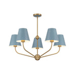 Crystorama XAV-B9315-VG-BL Vibrant Gold,Blue Xavier 5 Light Vibrant Gold Plus Blue Chandelier Image 1