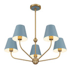 Crystorama XAV-B9315-VG-BL Vibrant Gold,Blue Xavier 5 Light Vibrant Gold Plus Blue Chandelier Image 4