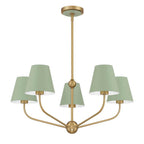 Crystorama Xavier 5 Light Vibrant Gold Plus Blue Chandelier