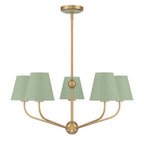 Crystorama XAV-B9315-VG-GR Vibrant Gold,Green Xavier 5 Light Vibrant Gold Plus Green Chandelier Image 5