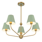Crystorama XAV-B9315-VG-GR Vibrant Gold,Green Xavier 5 Light Vibrant Gold Plus Green Chandelier Image 4