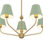 Crystorama XAV-B9315-VG-GR Vibrant Gold,Green Xavier 5 Light Vibrant Gold Plus Green Chandelier Image 3