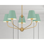 Crystorama XAV-B9315-VG-GR Vibrant Gold,Green Xavier 5 Light Vibrant Gold Plus Green Chandelier Image 2