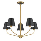Crystorama Xavier 5 Light Vibrant Gold Plus Blue Chandelier