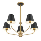 Crystorama XAV-B9315-VG-MK Vibrant Gold,Matte Black Xavier 5 Light Vibrant Gold Plus Matte Black Chandelier Image 4