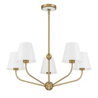 Crystorama Xavier 5 Light Vibrant Gold Plus Blue Chandelier