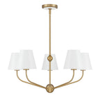 Crystorama XAV-B9315-VG-WH Vibrant Gold, White Xavier 5 Light Vibrant Gold Plus White Chandelier Image 5