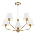 Crystorama XAV-B9315-VG-WH Vibrant Gold, White Xavier 5 Light Vibrant Gold Plus White Chandelier Image 4