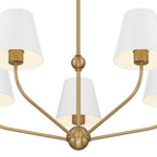 Crystorama XAV-B9315-VG-WH Vibrant Gold, White Xavier 5 Light Vibrant Gold Plus White Chandelier Image 3