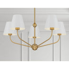 Crystorama XAV-B9315-VG-WH Vibrant Gold, White Xavier 5 Light Vibrant Gold Plus White Chandelier Image 2