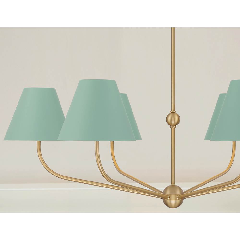 Crystorama XAV-B9316-VG-GR Vibrant Gold,Green Xavier 6 Light Vibrant Gold Plus Green Chandelier Image 3