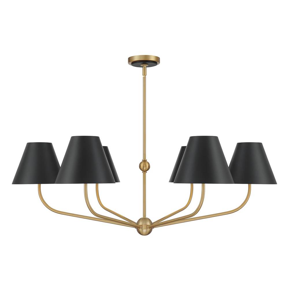 Crystorama XAV-B9316-VG-MK Vibrant Gold,Matte Black Xavier 6 Light Vibrant Gold Plus Matte Black Chandelier Image 6