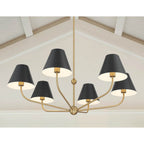 Crystorama XAV-B9316-VG-MK Vibrant Gold,Matte Black Xavier 6 Light Vibrant Gold Plus Matte Black Chandelier Image 3