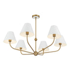 Crystorama XAV-B9316-VG-WH Vibrant Gold, White Xavier 6 Light Vibrant Gold Plus White Chandelier Image 6