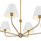 Crystorama XAV-B9316-VG-WH Vibrant Gold, White Xavier 6 Light Vibrant Gold Plus White Chandelier Image 5
