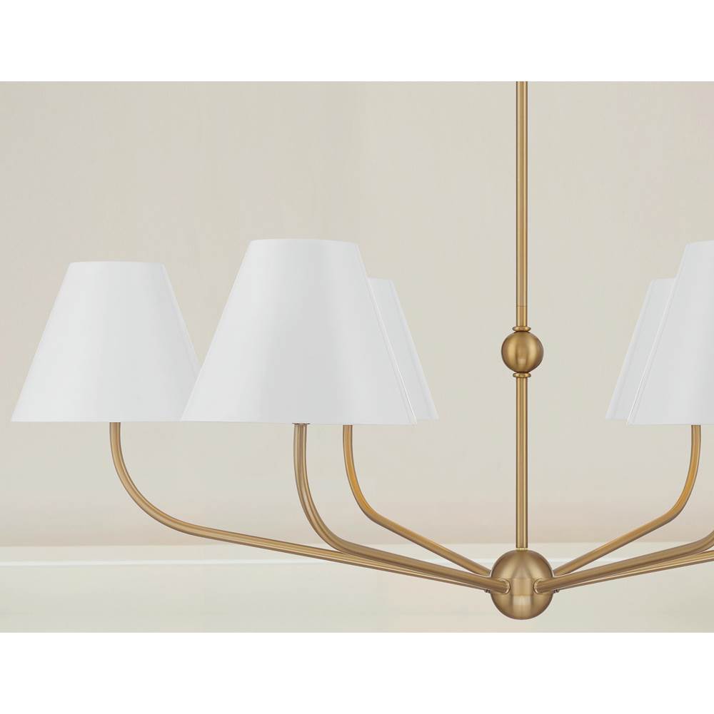 Crystorama XAV-B9316-VG-WH Vibrant Gold, White Xavier 6 Light Vibrant Gold Plus White Chandelier Image 3