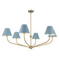 Crystorama XAV-B9319-VG-BL Vibrant Gold,Blue Xavier 6 Light Vibrant Gold Plus Blue Chandelier Image 1