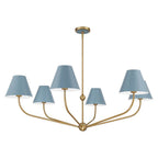 Crystorama Xavier 6 Light Vibrant Gold Plus Blue Chandelier