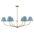 Crystorama XAV-B9319-VG-BL Vibrant Gold,Blue Xavier 6 Light Vibrant Gold Plus Blue Chandelier Image 5