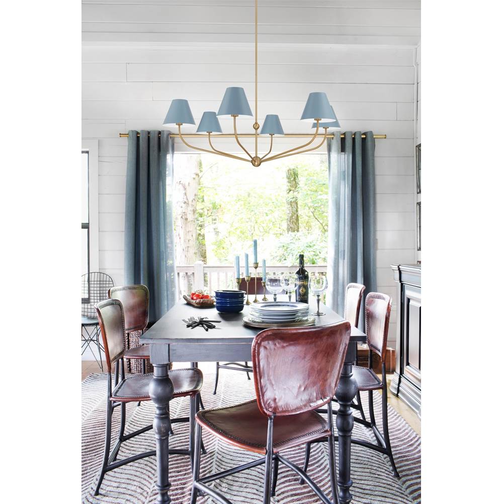 Crystorama XAV-B9319-VG-BL Vibrant Gold,Blue Xavier 6 Light Vibrant Gold Plus Blue Chandelier Image 2