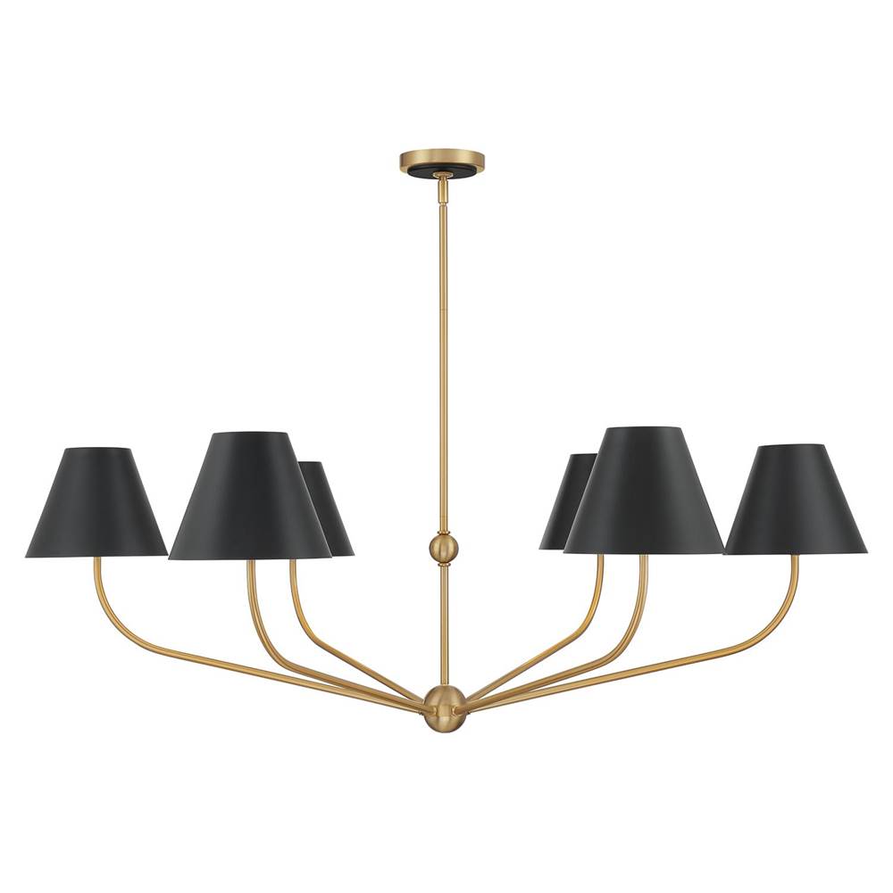 Crystorama XAV-B9319-VG-MK Vibrant Gold,Matte Black Xavier 6 Light Vibrant Gold Plus Matte Black Chandelier Image 5