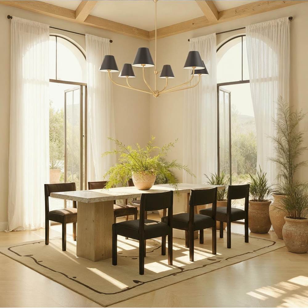 Crystorama XAV-B9319-VG-MK Vibrant Gold,Matte Black Xavier 6 Light Vibrant Gold Plus Matte Black Chandelier Image 2