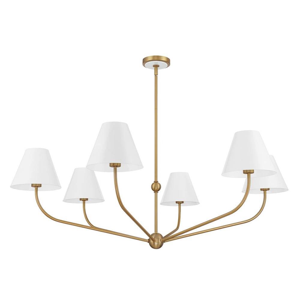 Crystorama Xavier 6 Light Vibrant Gold Plus Blue Chandelier