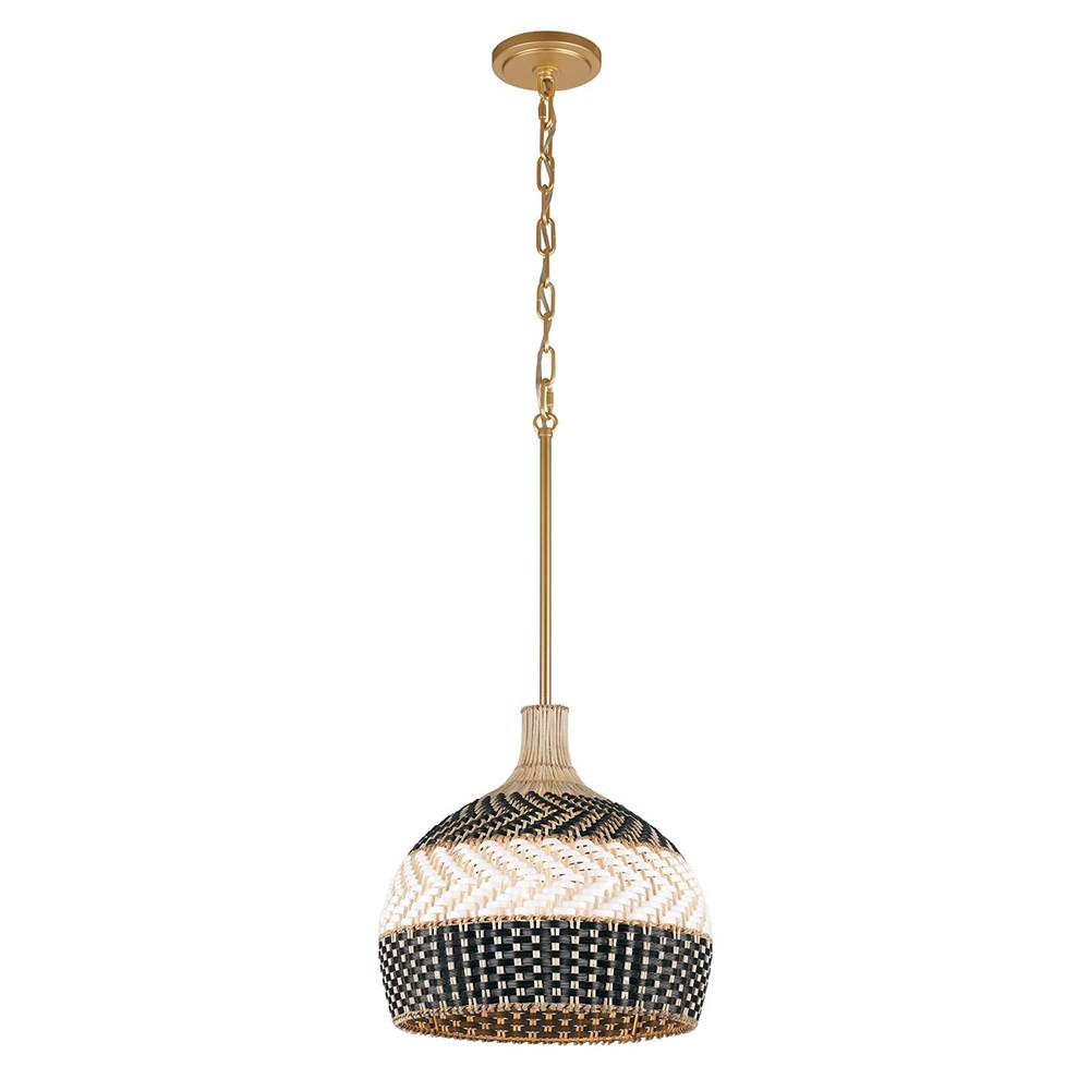 Crystorama ZAN-9003-SG-MK Soft Gold Zanzibar 3 Light Soft Gold Plus Matte Black Pendant Image 1