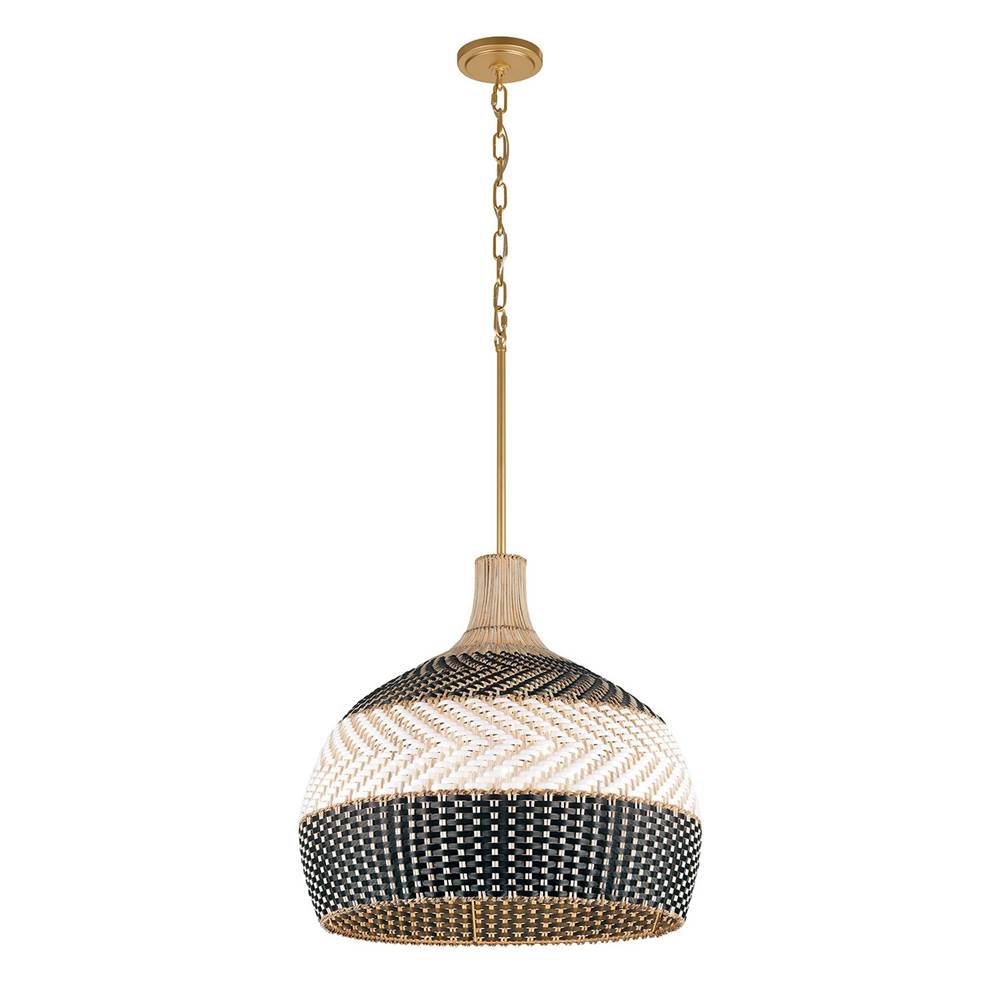 Crystorama ZAN-9005-SG-MK Soft Gold Zanzibar 5 Light Soft Gold Plus Matte Black Pendant Image 1
