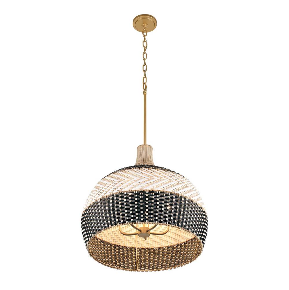 Crystorama ZAN-9005-SG-MK Soft Gold Zanzibar 5 Light Soft Gold Plus Matte Black Pendant Image 4