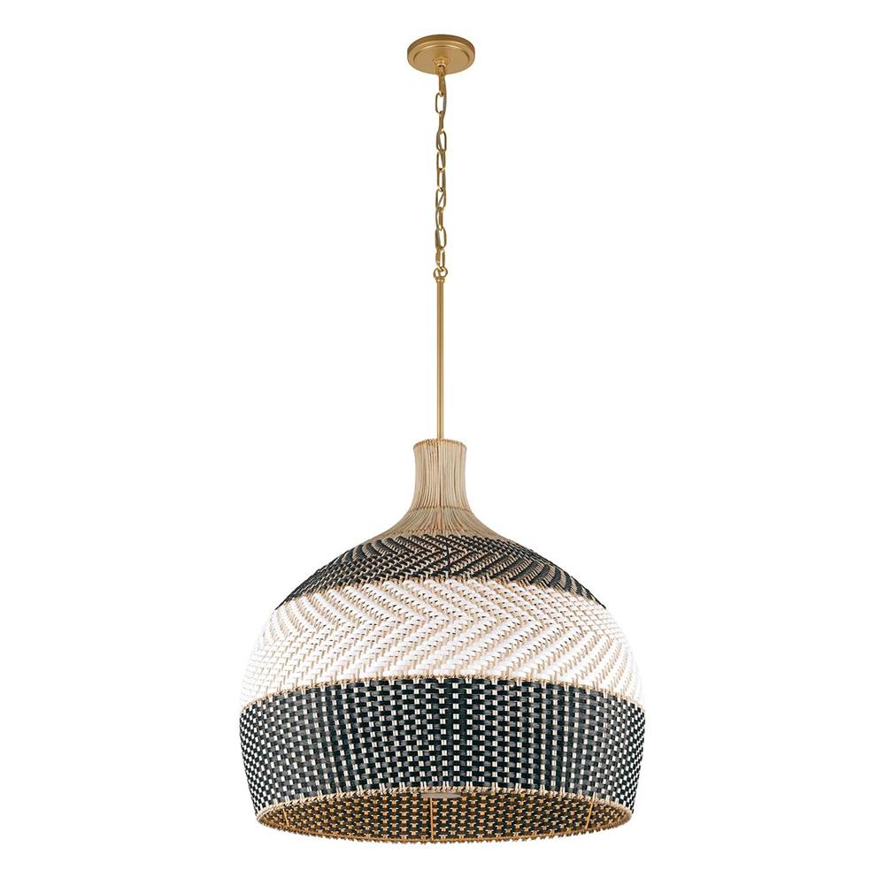 Crystorama ZAN-9006-SG-MK Soft Gold Zanzibar 6 Light Soft Gold Plus Matte Black Pendant Image 1