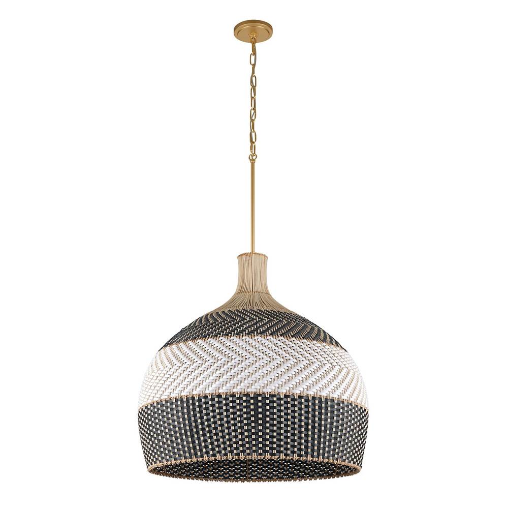 Crystorama Zanzibar 6 Light Soft Gold Plus Matte Black Pendant