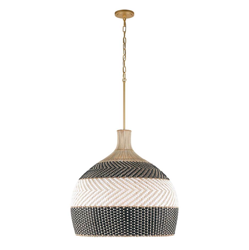 Crystorama ZAN-9006-SG-MK Soft Gold Zanzibar 6 Light Soft Gold Plus Matte Black Pendant Image 5