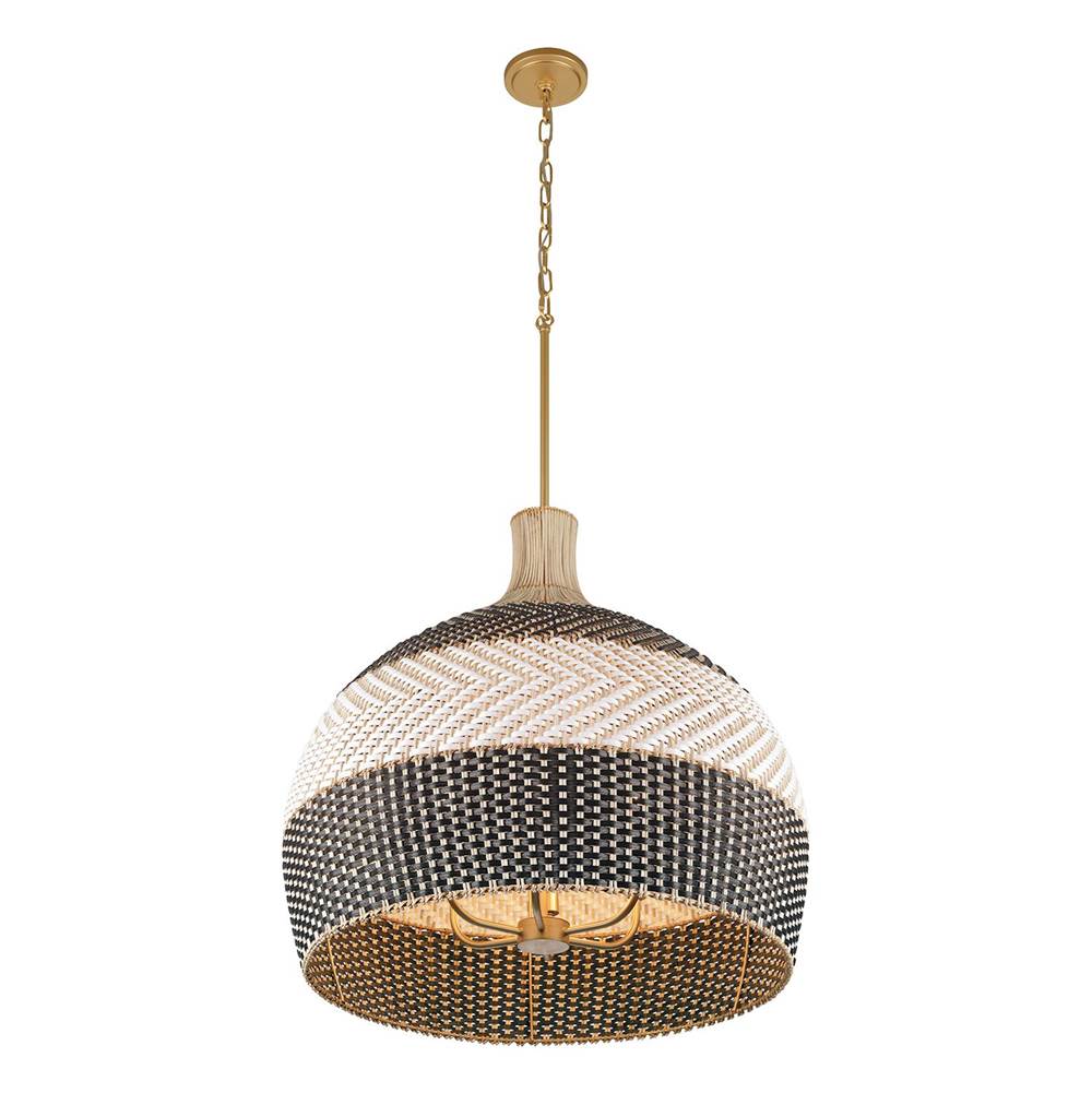 Crystorama ZAN-9006-SG-MK Soft Gold Zanzibar 6 Light Soft Gold Plus Matte Black Pendant Image 4