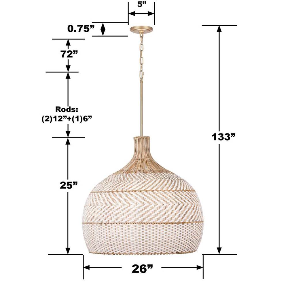 Crystorama ZAN-9006-SG Soft Gold Zanzibar 6 Light Soft Gold Chandelier Image 3