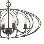 Crystorama ZUC-A9034-EB-GA English Bronze,Antique Gold Zucca 4 Light English Bronze  Plus  Antique Gold Chandelier Image 5