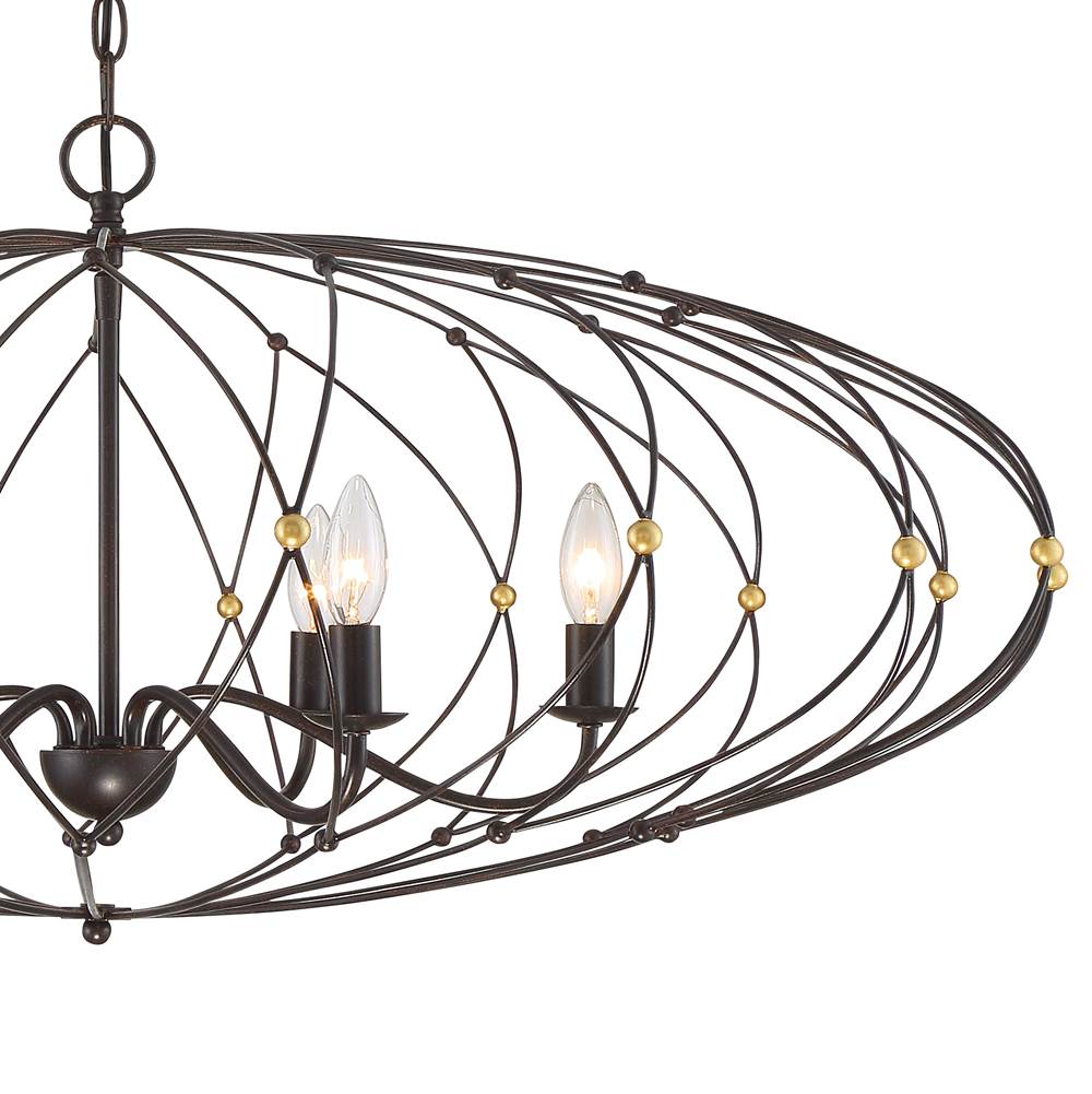 Crystorama ZUC-A9036-EB-GA English Bronze,Antique Gold Zucca 6 Light English Bronze  Plus  Antique Gold Chandelier Image 6