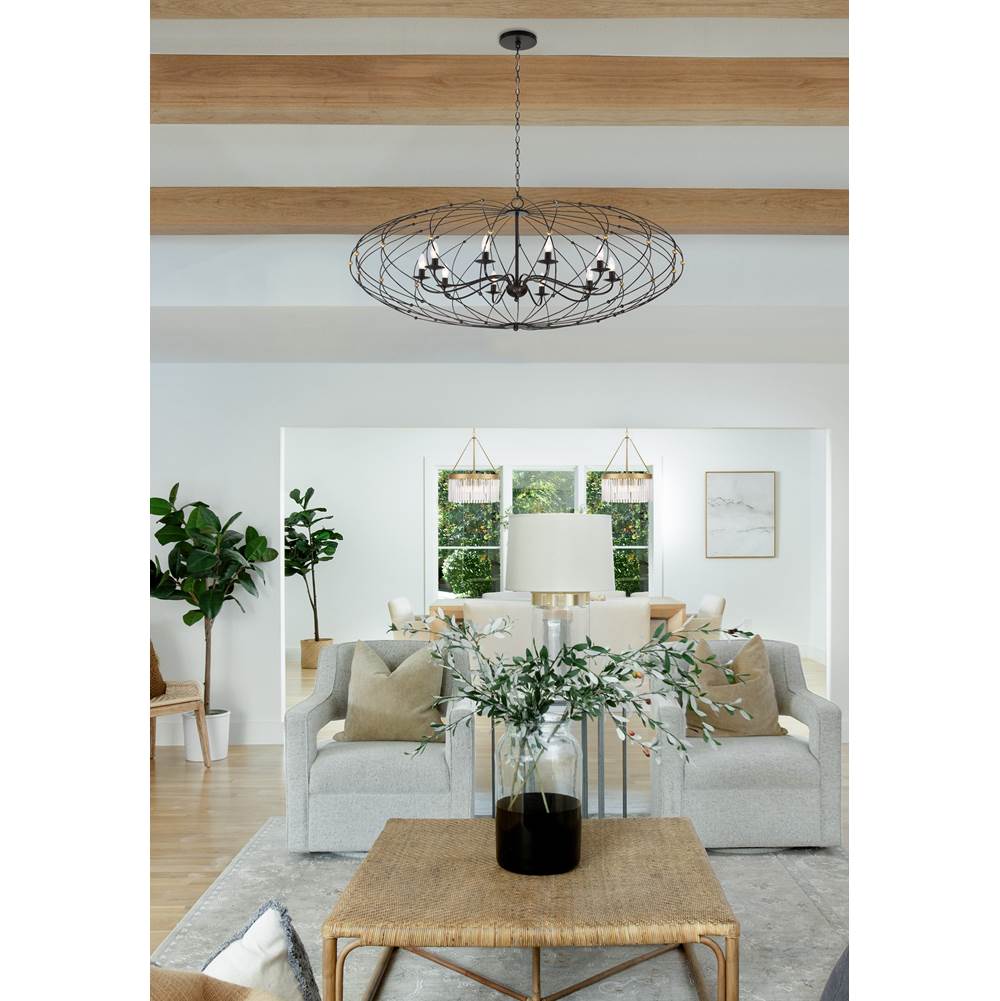 Crystorama ZUC-A9036-EB-GA English Bronze,Antique Gold Zucca 6 Light English Bronze  Plus  Antique Gold Chandelier Image 3