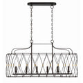 Crystorama ZUC-A9037-EB-GA English Bronze,Antique Gold Zucca 6 Light English Bronze  Plus  Antique Gold Linear Chandelier Image 1