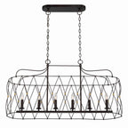 Crystorama ZUC-A9037-EB-GA English Bronze,Antique Gold Zucca 6 Light English Bronze  Plus  Antique Gold Linear Chandelier Image 6