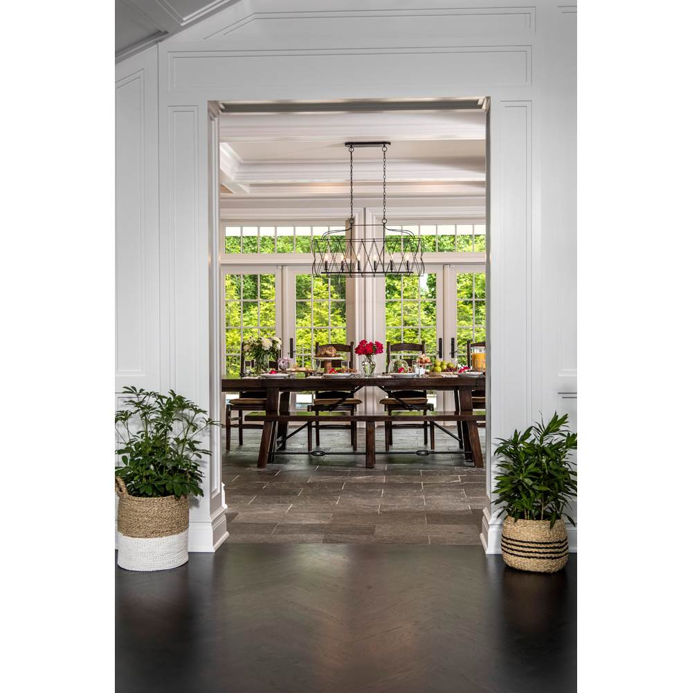 Crystorama ZUC-A9037-EB-GA English Bronze,Antique Gold Zucca 6 Light English Bronze  Plus  Antique Gold Linear Chandelier Image 4