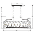 Crystorama ZUC-A9037-EB-GA English Bronze,Antique Gold Zucca 6 Light English Bronze  Plus  Antique Gold Linear Chandelier Image 2