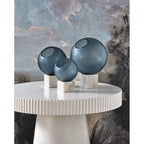 Currey And Company 1200-0900 Indigo Blue,Natural Fresno Blue Orb Set Of 3 Image 3