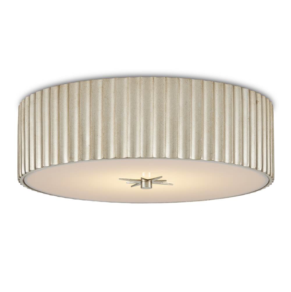 Currey And Company 9999-0066 Silver Leaf Caravel Silver Flush Mount Image 1