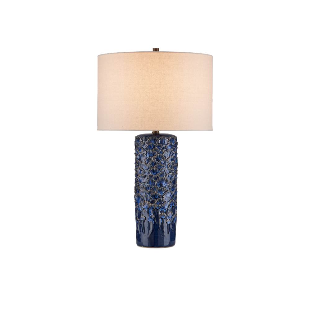 Currey And Company 6000-0991 Dark Blue Reactive Fairmont Dark Blue Table Lamp Image 1