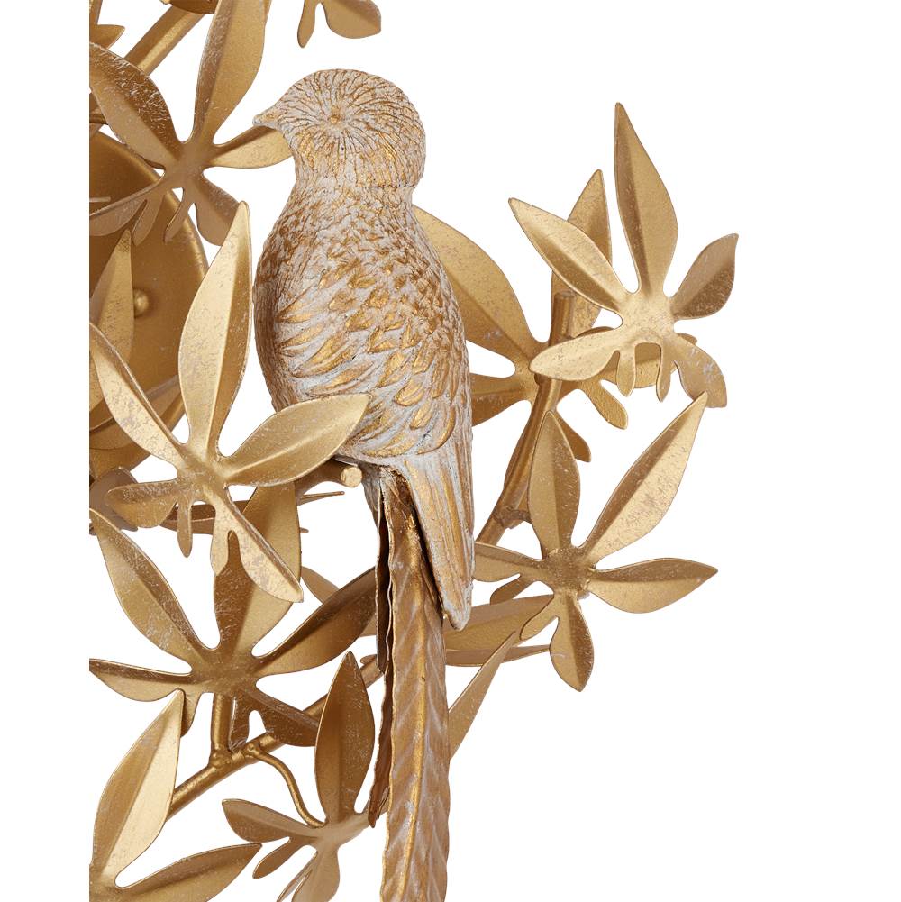 Currey And Company Aviary Gold Wall Sconce, Left